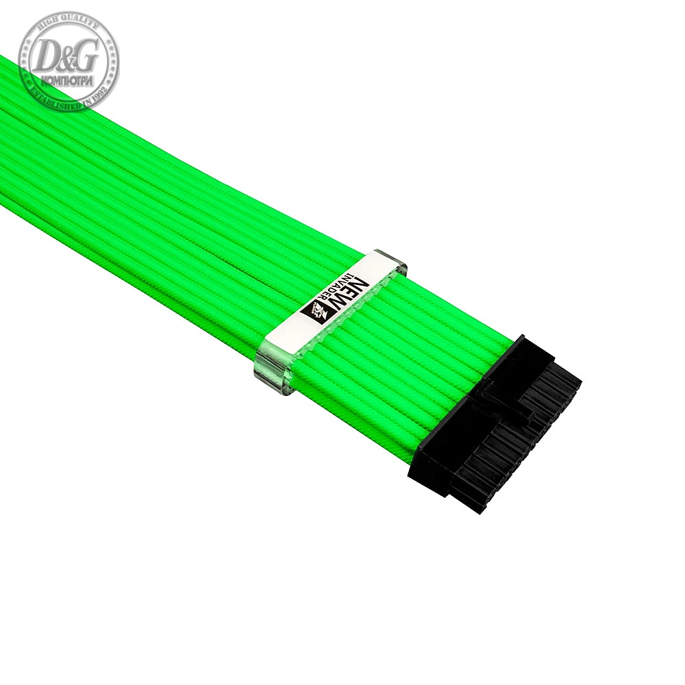 1stPlayer комплект удължителни кабели Custom Modding Cable Kit Neon Green - ATX24P, EPS, PCI-e - NGE-001