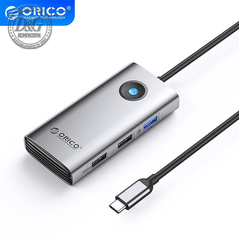 Orico докинг станция Docking Station Type-C Power Distribution 60w - PW11-5P-GY-EP - HDMI, USB3.0 x1, USB2.0 x1