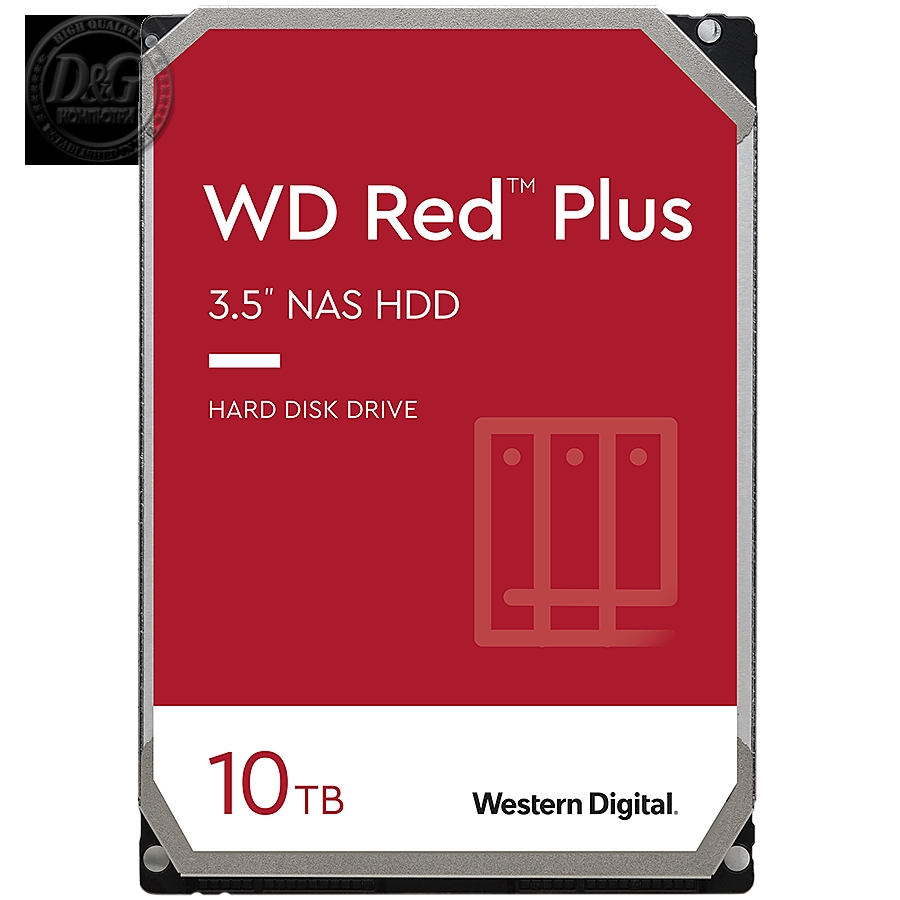 HDD NAS WD Red Plus (3.5'', 10TB, 256MB, 7200 RPM, SATA 6 Gb/s)