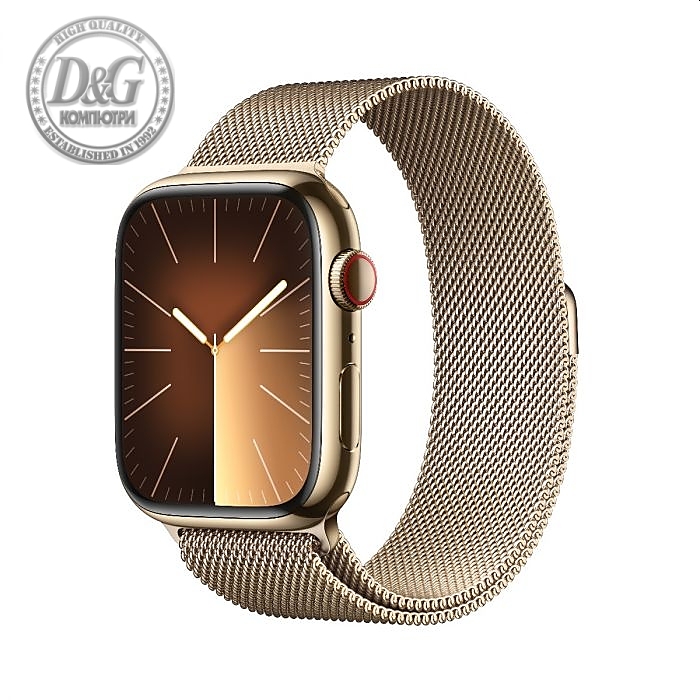 Apple Watch Series 9 GPS + Cellular 45mm Gold Stainless Steel Case with Gold Milanese Loop