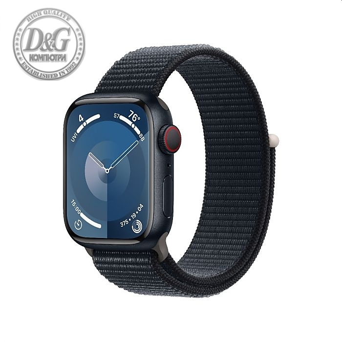 Apple Watch Series 9 GPS + Cellular 41mm Midnight Aluminium Case with Midnight Sport Loop