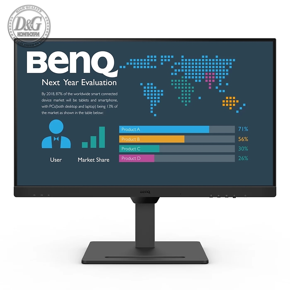 BenQ BL2790QT 27" IPS, 5ms, QHD 2560x1440, 75Hz, 99% sRGB, Eye Reminder, Flicker-free, LBL, B.I. Gen2, ePaper, 1000:1, 20M:1 DCR, 8 bit, 350cd/m2,HDMI,DP, USB-C 60W, Daisy Chain, 3xUSB 3.2, 2Wx2, HAdj. Stand 110mm, Headph. jack, Line In,Tilt, VESA, Black