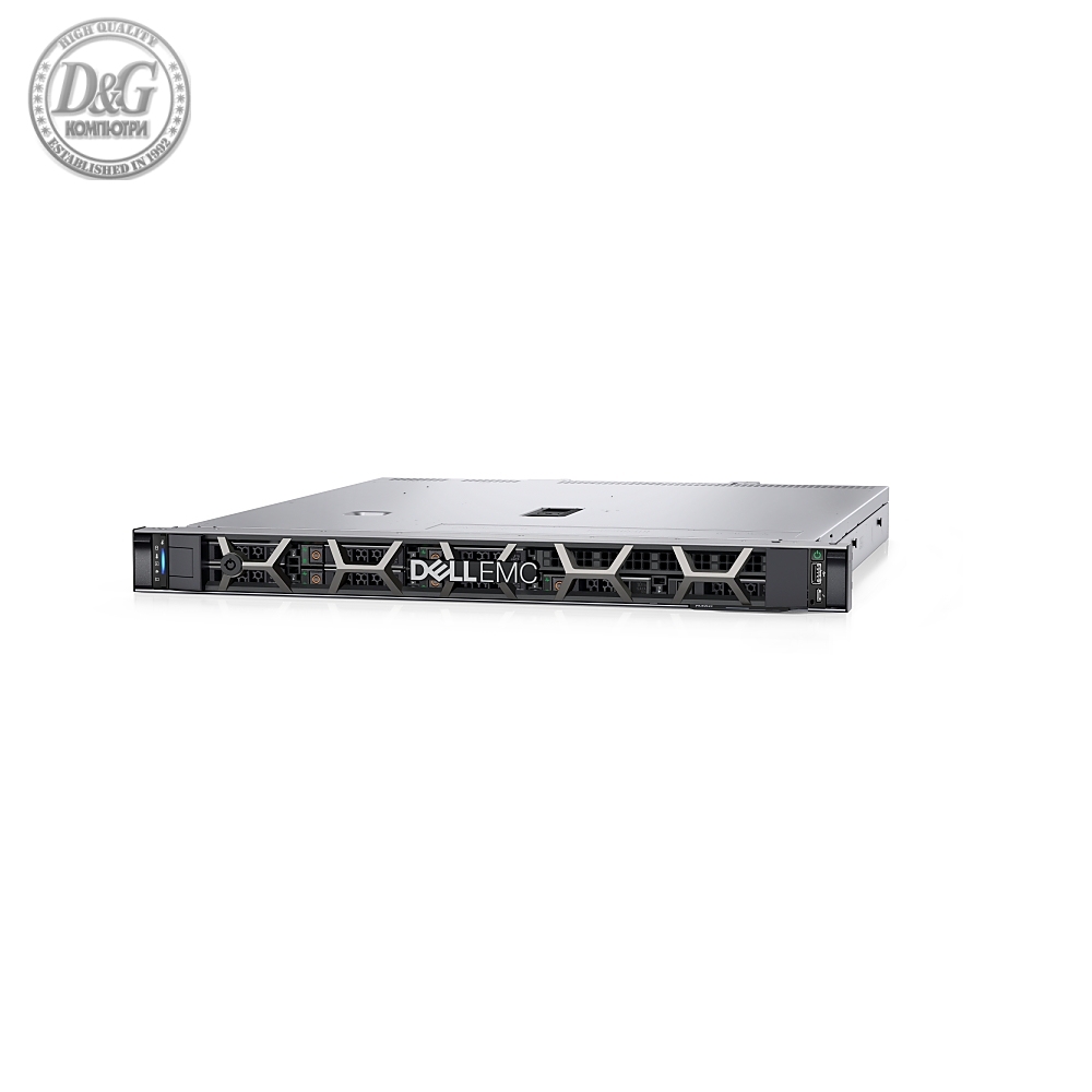 Dell PowerEdge R350, Chassis 4 x 3.5 HotPlug, Xeon E-2314, 16GB, 1x8TB, Rails, Broadcom 5720 Dual Port, PERC H355 Adapter, iDRAC9 Enterprise 15G, 600W, 3Y ProSpt