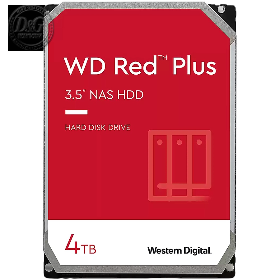 HDD NAS WD Red Plus (3.5'', 4TB, 256MB, 5400 RPM, SATA 6 Gb/s)