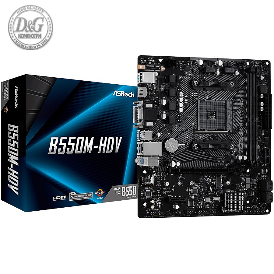 ASROCK MB (AM4, B550, 2xDDR4,1xPCIe x16,1xPCI Ex1, 6xSATA3 , M.2, DP,HDMI,DVI, USB 3.2) ATX