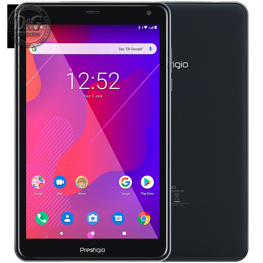 Prestigio Q PRO,PMT4238_4G_D_GY,Single Micro-SIM, have call fuction, 8.0"WXGA(800*1280)IPS display, up to 1.4GHz quad core processor, android 9.0, 2GB RAM+16GB ROM, 0.3MP front camera+2MP rear camera, 5000mAh battery