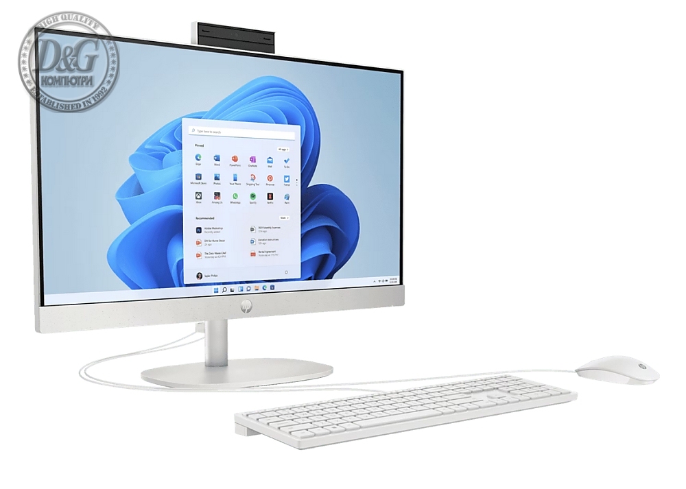 HP All-in-One 24-cr0005nu Shell White, Core i5-1335U(up to 4.6GHz/12MB/10C), 23.8" FHD AG IPS + FHD IR Camera, 16GB 3200Mhz 2DIMM, 512GB PCIe SSD, WiFi 6+BT5.3, HP Keyboard & HP Mouse, Free DOS, 2Y Warranty