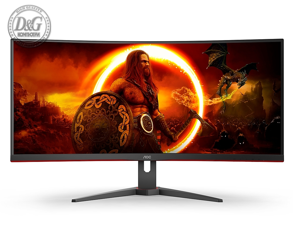 AOC CU34G2XE/BK, 34" Curved 1500R VA WLED, 3440x1440@144Hz, 4ms GtG, 1ms MPRT, 300 cd/m2, 3000:1, DCR 80M:1, Adaptive Sync, FlickerFree, Low Blue Light, Tilt, HDMI, 2xDP