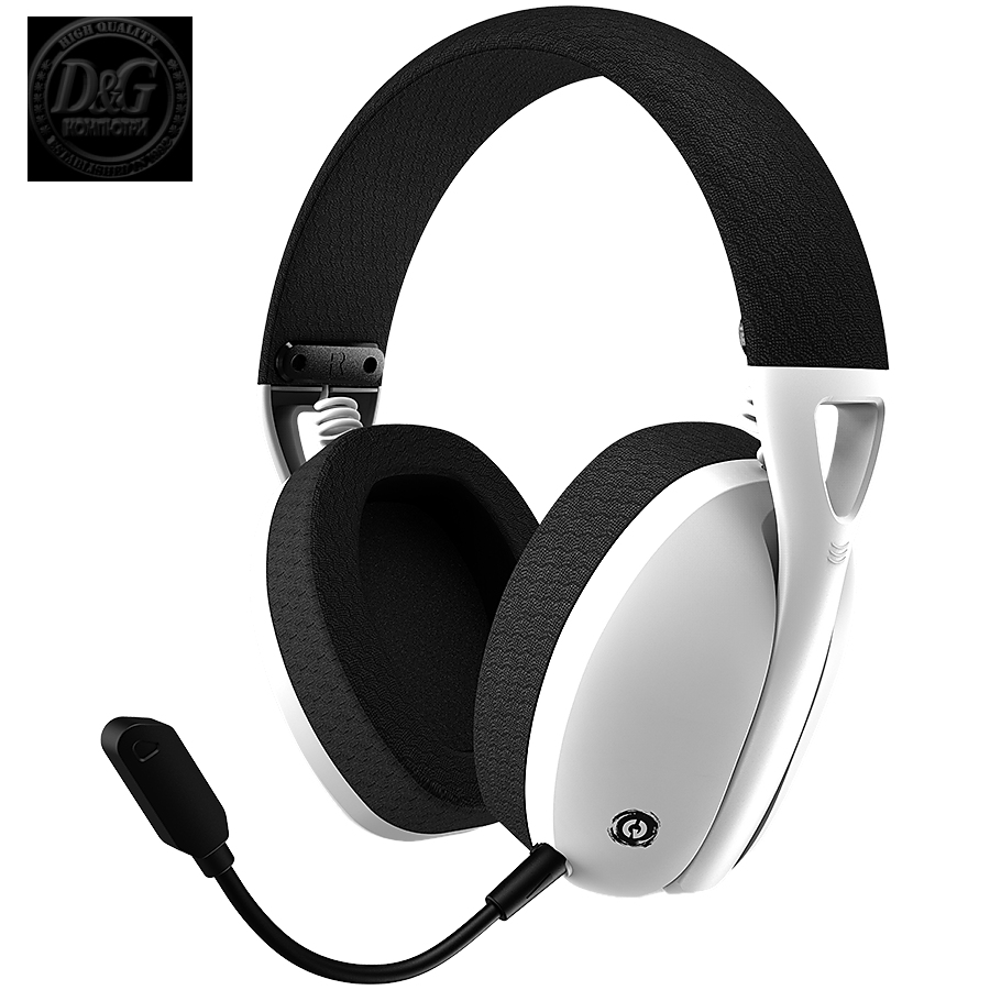 CANYON Ego GH-13, Gaming BT headset, +virtual 7.1 support in 2.4G mode, with chipset BK3288X, BT version 5.2, cable 1.8M, size: 198x184x79mm, White