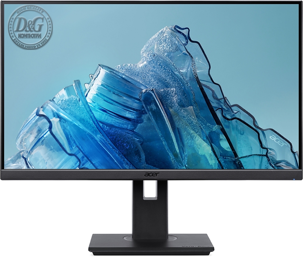 Acer Vero B277Ebmiprzxv, 27" IPS LED ZeroFrame, Anti-Glare, FreeSync, 4ms (GTG), 100Hz, 100M:1, 250nits, 1920x1080, Flicker-Less, BlueLightShield, Speakers, Audio In/Out, HDMI, VGA, DP, USB HUB 3.2 (1up 4down) VESA, Black