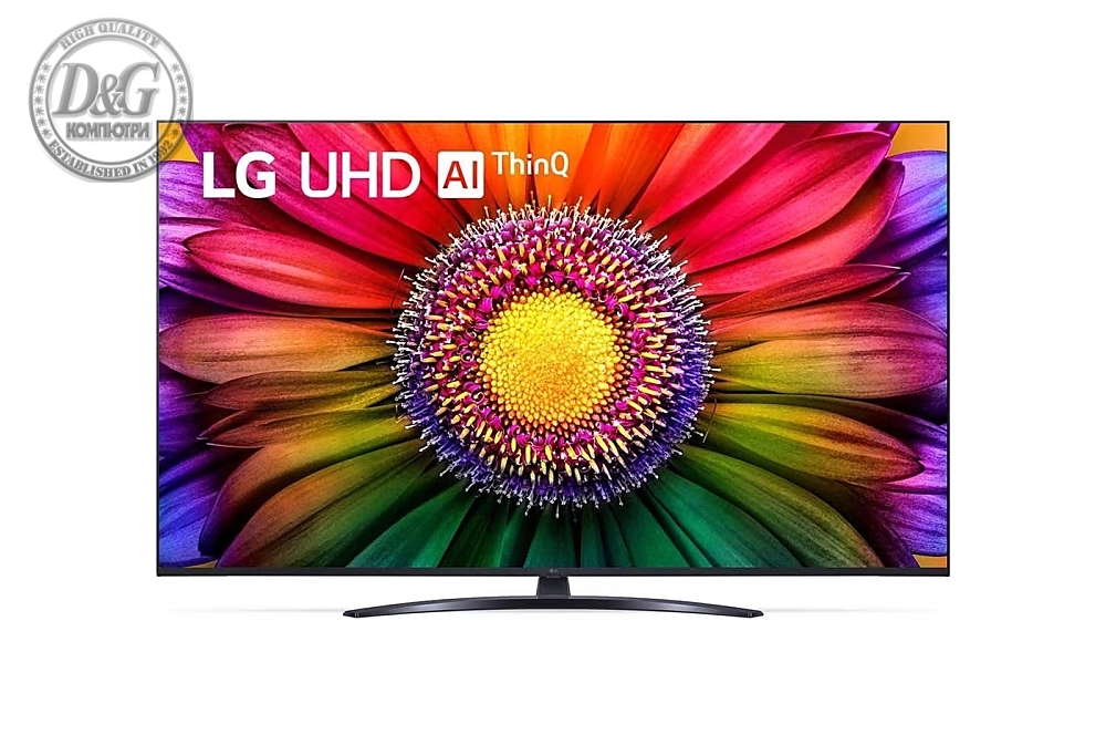 LG 65UR81003LJ, 65" 4K UltraHD TV 4K (3840 x 2160), DVB-T2/C/S2, webOS 23 Smart TV, ThinQ AI, a5 AI Processor 4K Gen6, WiFi, HDR10 pro, HLG, ALLM/HGiG, 4K Upscaling, AI Sound, Voice Controll, AirPlay, Quick Card, HDMI eARC, CI, LAN, USB, Bluetooth, Stand