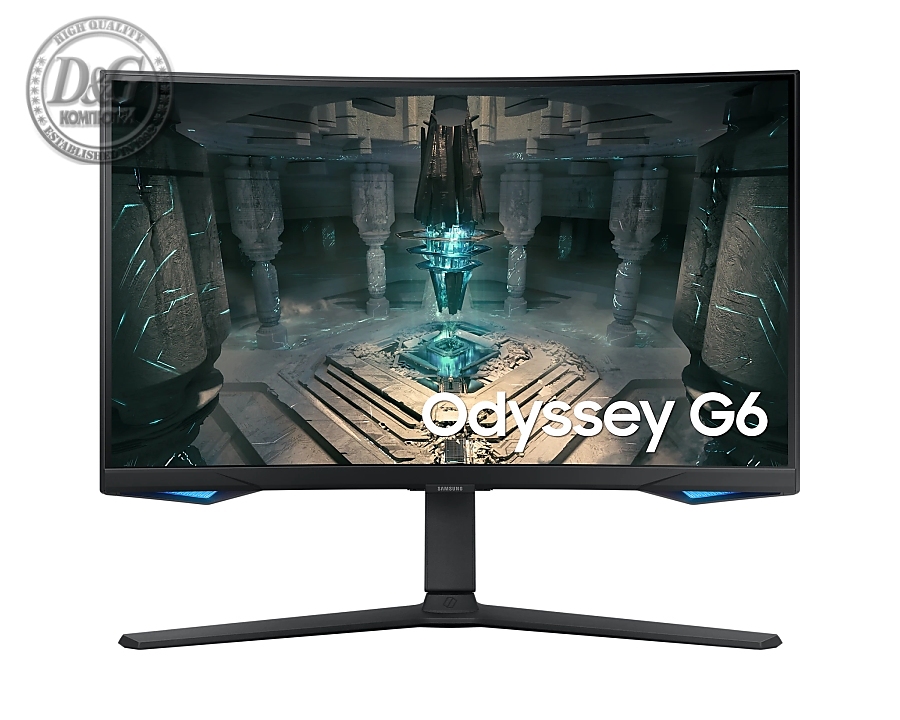 Samsung 27BG650 27" Odyssey G6 Smart, Curved 1000R, VA, 240 Hz, 1 ms GTG, 2560x1440, 350 cd/m2, 2500:1 Contrast, Eye Saver, Flicker Free, AMD FreeSync Premium Pro, DP 1.4, 2xHDMI 2.1, 2xUSB, Wi-Fi, Bluetooth, Speakers, Tizen, Black