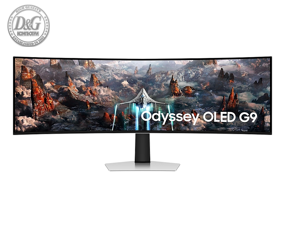 Samsung LS49CG934, 49" Odyssey G9 GAMING, Curved OLED, 1800R, 240Hz, Smart. 32:9, 5120 x 1440, 250 cd/m2, Display Port , HDMI,Micro HDMI, USB Hub, Silver