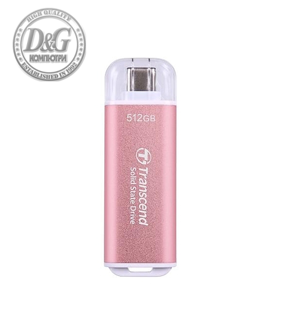 Transcend 512GB, USB External SSD, ESD300P, USB 10Gbps, Type C, Pink