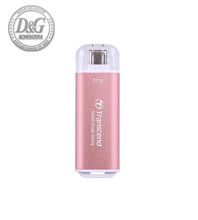 Transcend 1TB, USB External SSD, ESD300P, USB 10Gbps, Type C, Pink