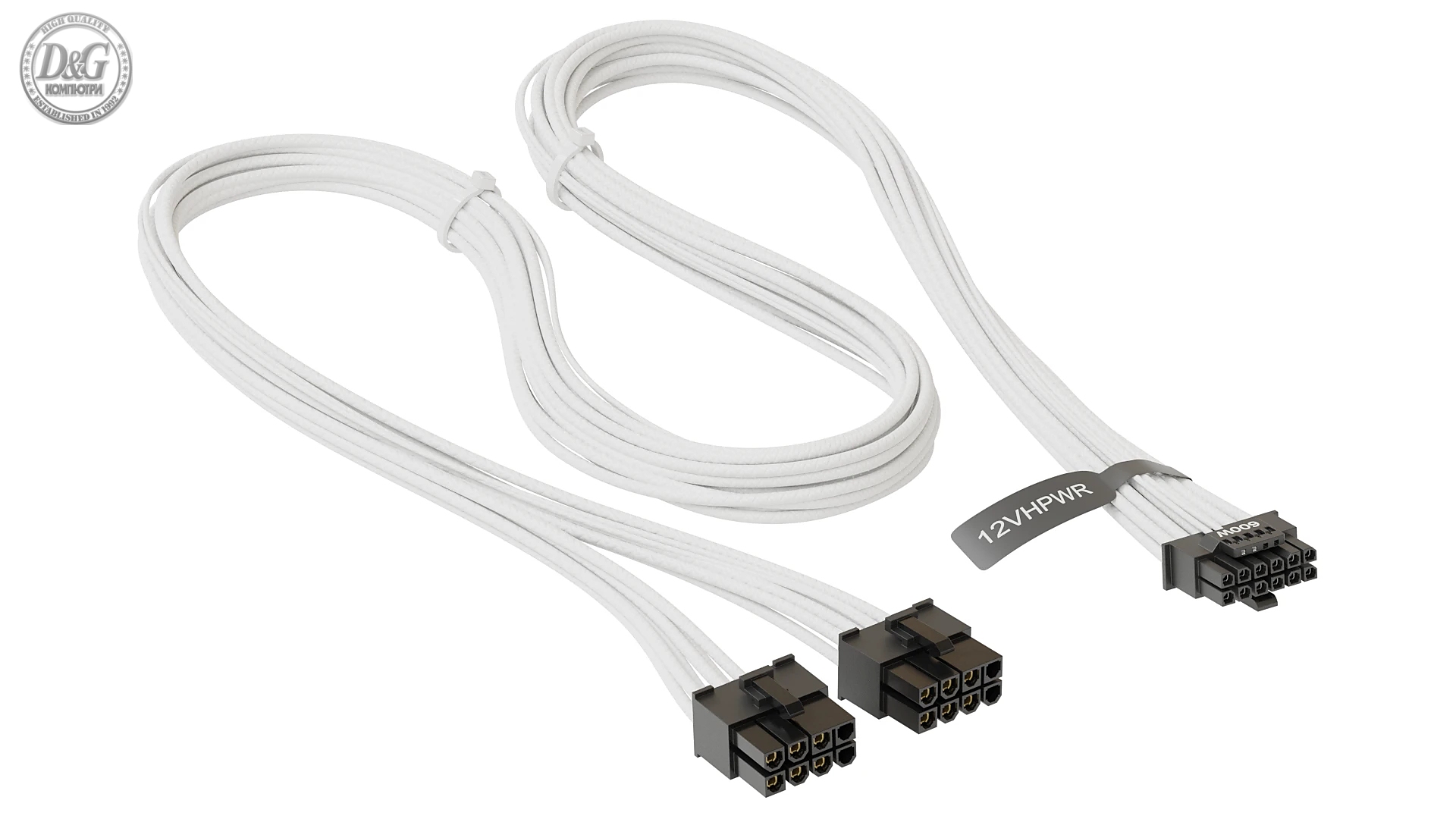 Seasonic модулен кабел Modding Cable 600W White - PCIe 5.0 12VHPWR - SS-2X8P-12VHPWR-600