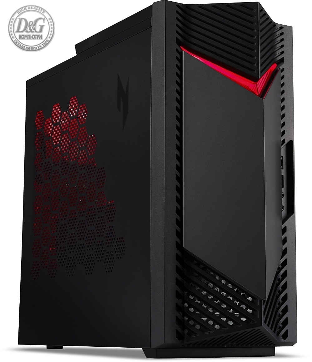 Acer Nitro N50-650, i5-13400F (up to 4.6GHz, 20MB), 16GB DDR4 3200MHz (1x16GB), 512GB SSD PCI-e, M.2 slot free, no DVD, NVIDIA GeForce RTX 4060 8GB GDDR6, 4*USB 2.0, 2*3.2 USB, Type-C, Audio jacks, GLAN,WiFi AX & BT5.0, 500W PFC, No OS