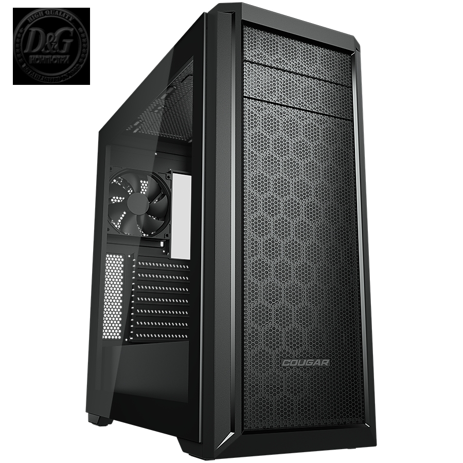 COUGAR MX330-G Pro, Mid Tower, MiniITX/MicroATX/ATX, USB 3.0 x 2, USB 2.0 x 2, Mic x 1 / Audio x 1, RGB button, 3x 120mm ARGB fans pre-installed, Tempered glass, 195 x 473 x 427 (mm)