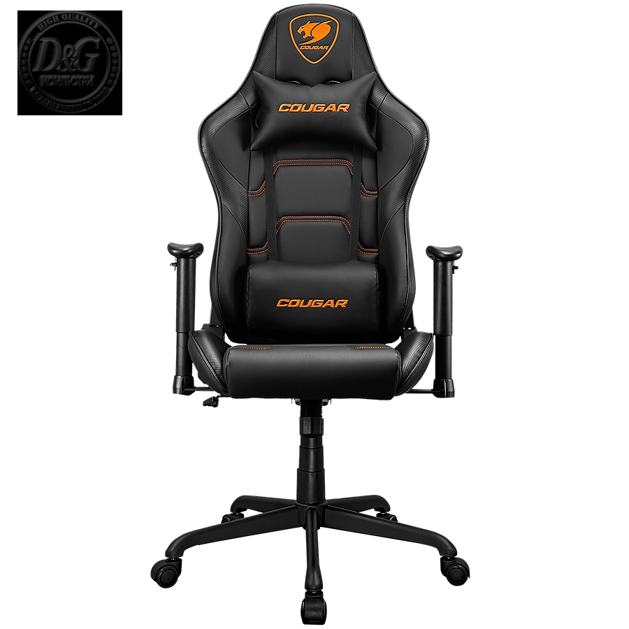 COUGAR Armor Elite Black Gaming Chair, Adjustable Design, Breathable PVC Leather, Class 4 Gas Lift Cylinder, Full Steel Frame, 2D Adjustable Arm Rest, 160Вє Reclining, Adjustable Tilting Resistance