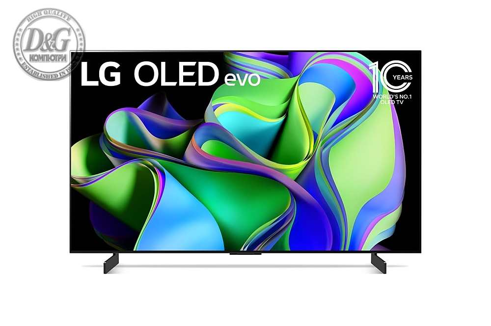 LG OLED42C32LA, 42" UHD OLED evo, 4K (3840 x 2160), DVB-C/T2/S2, Full Cinema Screnn, Alpha 9, 120Hz, ThinQ AI, HDR10, VRR, NVIDIA G-SYNC, AMD FreeSync, Dolby Vision, Dolby Atmos, Wi-Fi, BT, HDMI, USB, Multi View, Meteor Titan