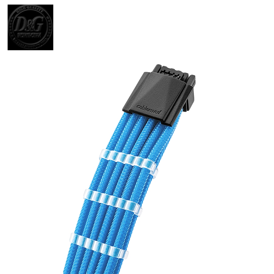 CableMod E-Series Pro ModMesh Sleeved 12VHPWR PCI-e Cable for Super Flower Leadex Platinum / Platinum SE / Titanium / V Gold Pro / V Platinum Pro, EVGA G7 / G6 / G5 / G3 / G2 / P2 / T2 (Light Blue, Nvidia 4000 series, 16-pin to Dual 8-pin, 600mm)