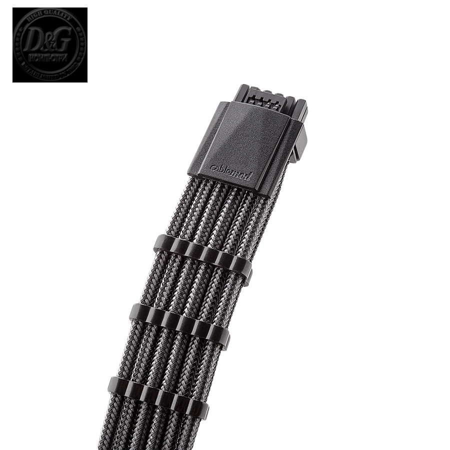 CableMod E-Series Pro ModMesh Sleeved 12VHPWR PCI-e Cable for Super Flower Leadex Platinum / Platinum SE / Titanium / V Gold Pro / V Platinum Pro, EVGA G7 / G6 / G5 / G3 / G2 / P2 / T2 (Carbon, Nvidia 4000 series, 16-pin to Dual 8-pin, 600mm)