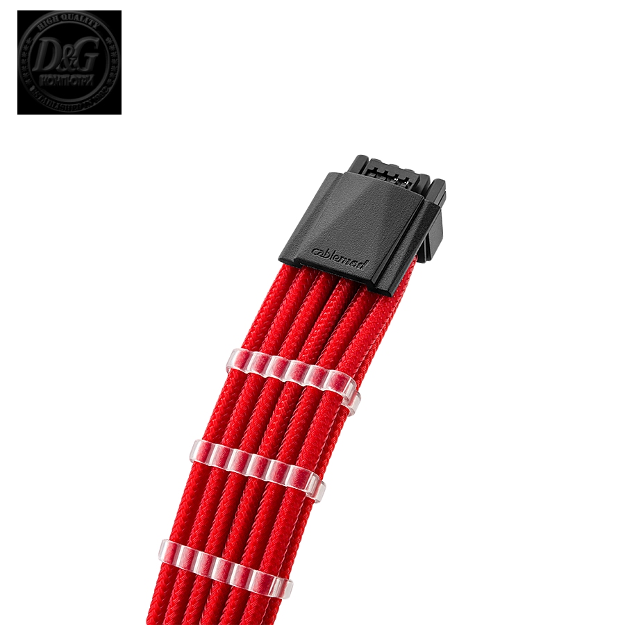 CableMod E-Series Pro ModMesh Sleeved 12VHPWR PCI-e Cable for Super Flower Leadex Platinum / Platinum SE / Titanium / V Gold Pro / V Platinum Pro, EVGA G7 / G6 / G5 / G3 / G2 / P2 / T2 (Red, Nvidia 4000 series, 16-pin to Dual 8-pin, 600mm)