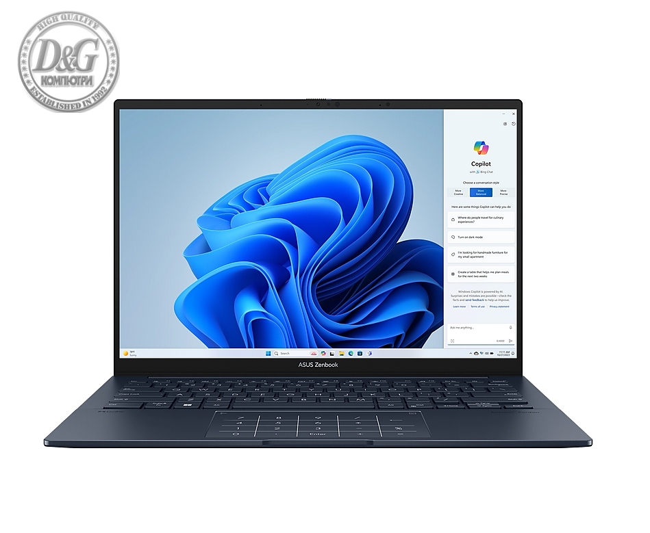 Asus Zenbook UX3405MA-PP086W, Intel Ultra 5 125H 1.2 GHz (18MB Cache, up to 4.5 GHz, 14 cores, 18 Threads),14.0" OLED ,3K (2880 x 1800) 16:10, DDR5 16GB LPDDR5X(ON BD.), 512 GB PCIEG4 SSD, Intel Art Graphics, Widnows 11, Ponder Blue