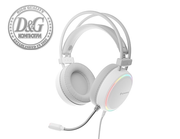 Genesis Headset Neon 613 With Microphone RGB Illumination White