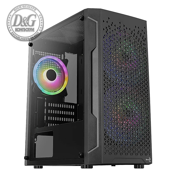 AeroCool кутия Case mATX - Trinity Mini-G-BK-v3 - 3 fans included, Tempered Glass