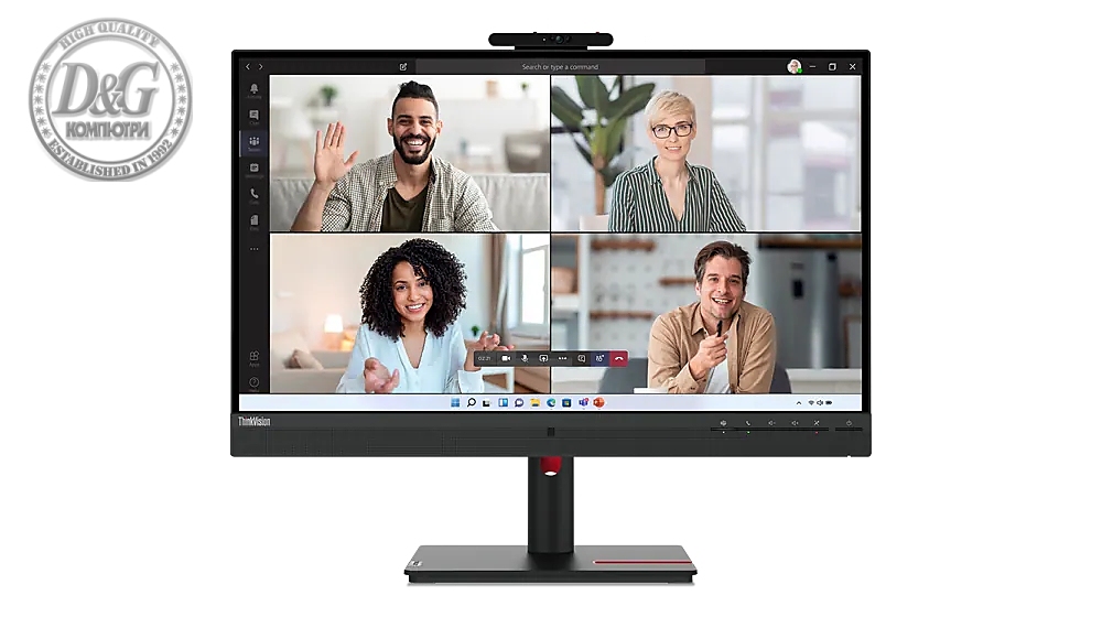 Lenovo ThinkVision T27hv-30 27" IPS, WLED, 16:9, 2560x1440, 4ms, 1000:1, 75Hz, 5MP IR&RGB camera, 5Wx2 Speakers, USB-C, HDMI, DP, RJ45, Tilt, Swivel, Pivot, Height Adjust Stand