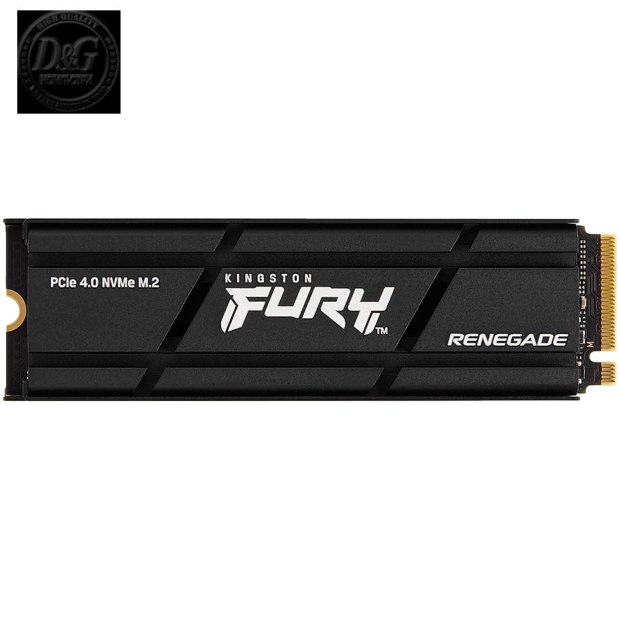 KINGSTON FURY Renegade 1TB SSD with Heatsink, M.2 2280, PCIe 4.0 NVMe, Read/Write 7300/6000MB/s, Random Read/Write: 900K/1000K IOPS