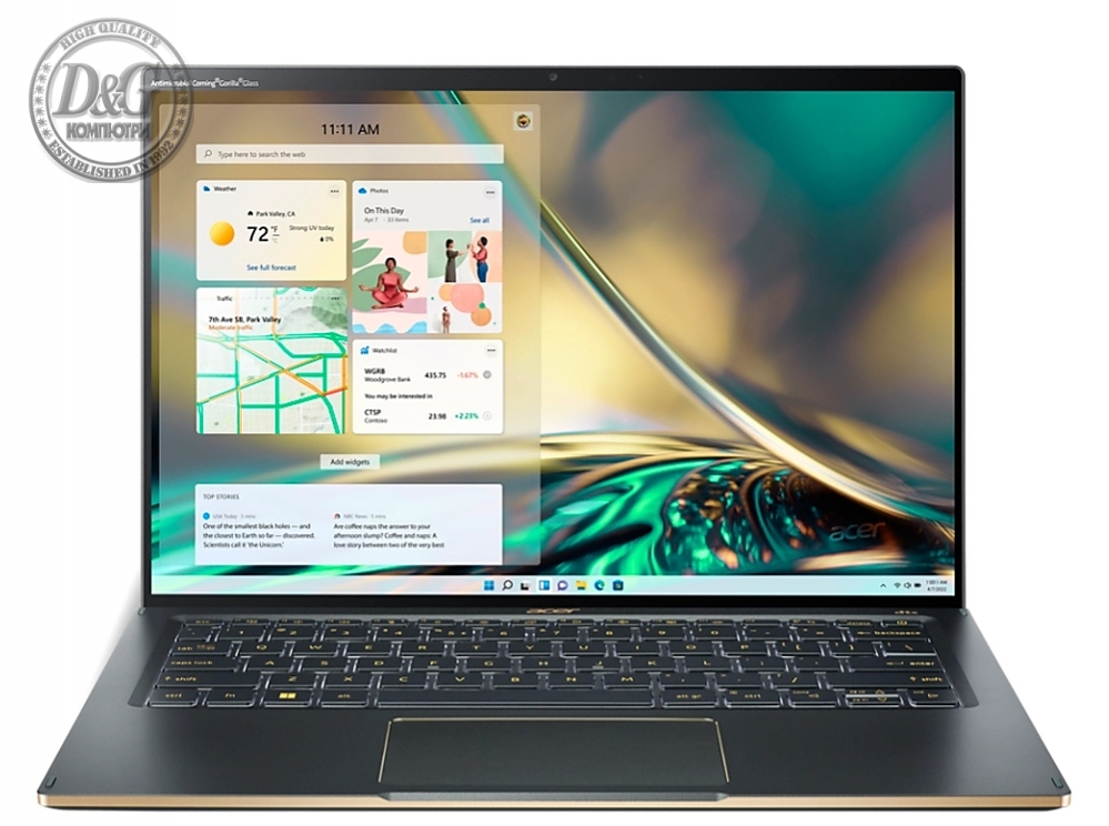 Acer Swift 5, SF514-56T-73WY, Intel Core i7-1260P (up to 4.70 GHz, 18MB), 14" 2.5K IPS touch w/Antibacterial coating, 16GB LPDDR5, 1024GB PCIe NVMe SSD, Intel UMA, WIFI6E, BT 5.2, FHD Camera, FPR, Win 11 Pro, Steam Blue