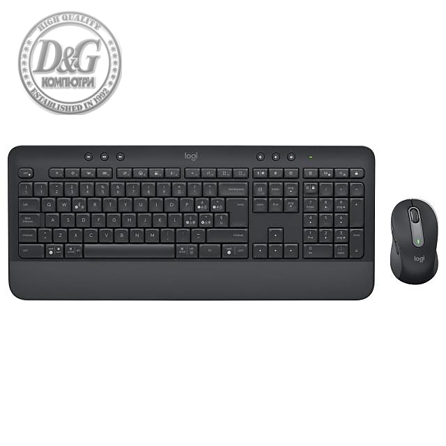 Kомплект безжични клавиатура с мишка Logitech MK650, Черен