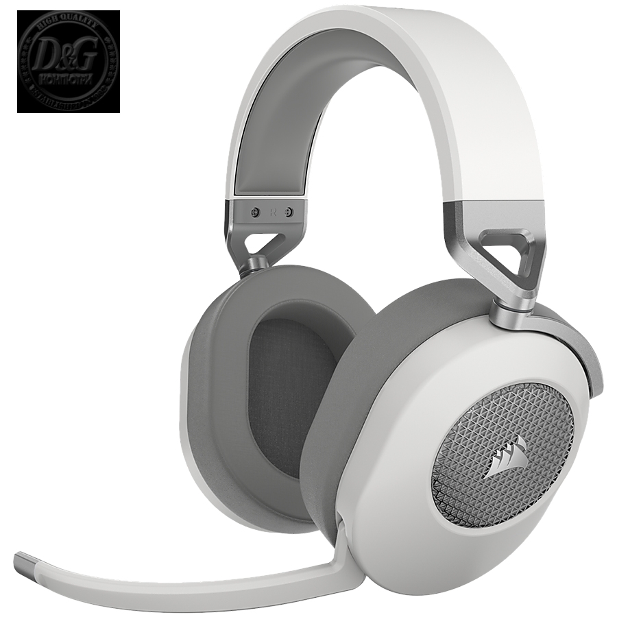 Corsair HS65 WIRELESS Gaming Headset, White (EU), v2, EAN: 0840006676522