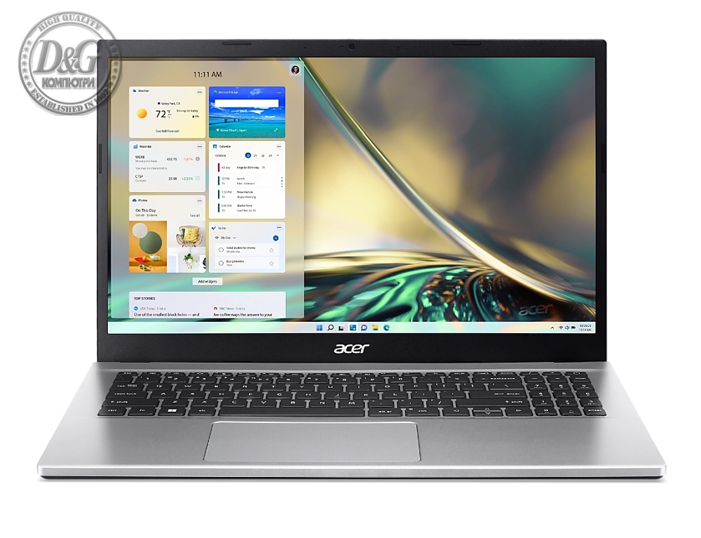 Acer Aspire 3, A315-59-53AA, Intel Core i5 1235U (up to 4.4GHz, 12MB), 15.6" FHD (1920x1080) IPS SlimBezel AG, 16GB DDR4 (2x8GB), 512GB SSD PCIe, Intel UMA Graphics, Cam&Mic, 802.11ac + BT, No OS, Silver