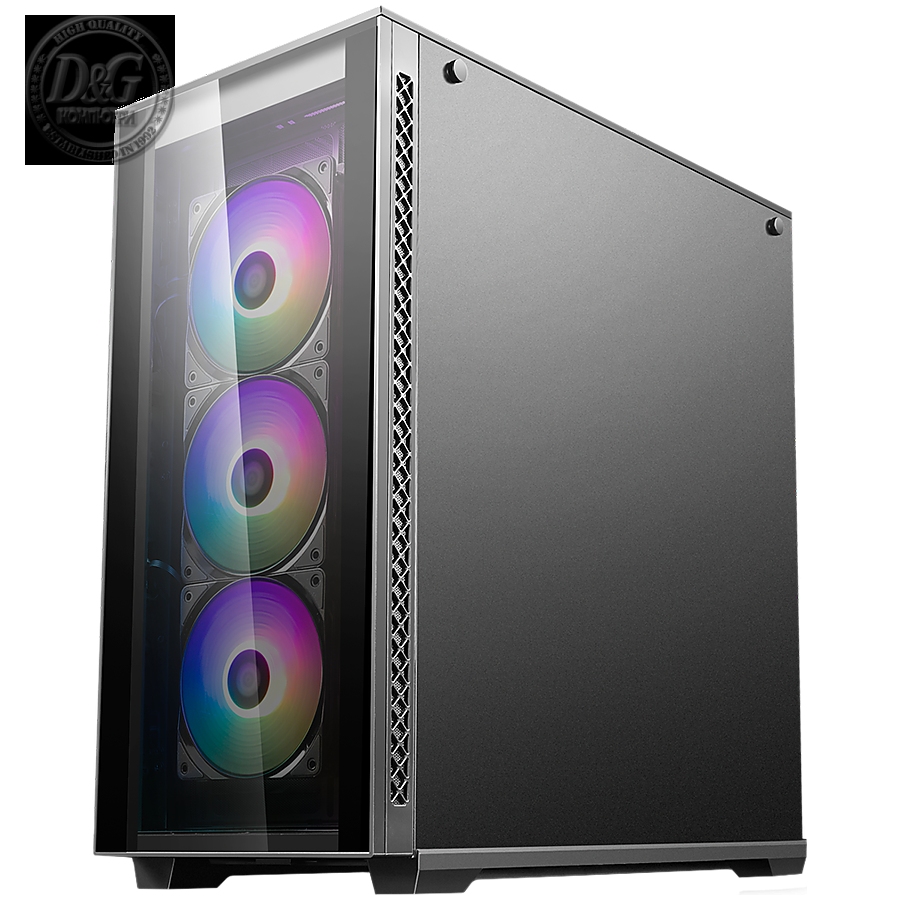 DeepCool MATREXX 70 3F A-RGB Mid Tower Case, E-ATX/ATX/Micro-ATX/Mini-ITX, 2xUSB2.0, 1xUSB3.0, 1xAudio, 1xMic, ABS+SPCC+Tempered Glass, Pre-installed: Front: 3Г—120mm ADD-RGB Fan Rear: 1Г—120mm black fan, Mesh Panel, DP-ATX-MATREXX70-BKG0P-3F