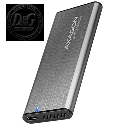 AXAGON EEM2-SG2 USB-C 3.2 Gen 2 - M.2 NVMe / SATA SSD 30-80mm ALU box