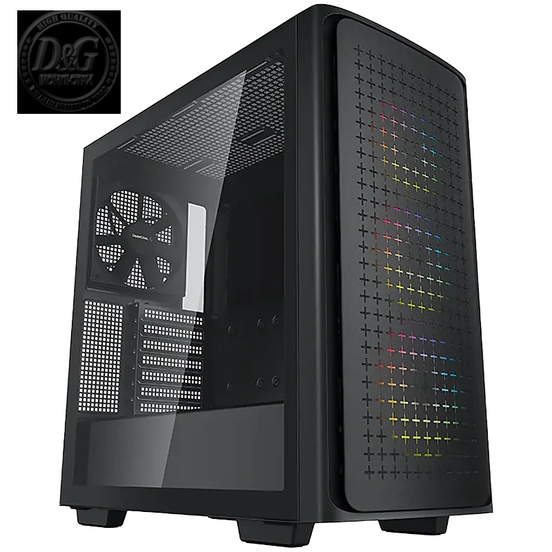 DeepCool CK560   Mid Tower Case, Mini-ITX / Micro-ATX / ATX / E-ATX, 2xUSB3.0, 1xAudio, 1xType-C, ABS+SPCC+Tempered Glass, Mesh Pane R-CK560-BKAAE4-G-1