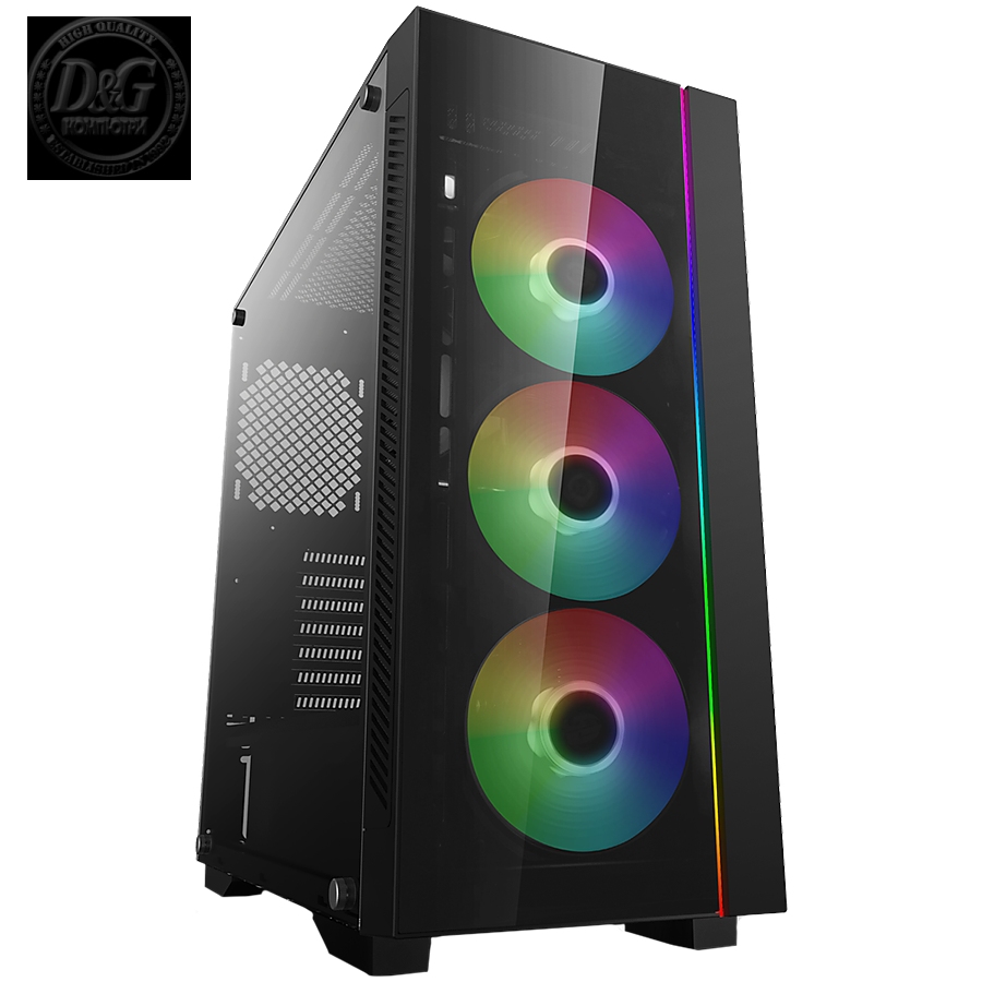 DeepCool MATREXX 55 3F A-RGB, Mid Tower Case, E-ATX/ATX/Micro-ATX/Mini-ITX, 2xUSB2.0, 1xUSB3.0, 1xAudio, 1xMic, ABS+SPCC+Tempered Glass, Mesh Panel, Pre-installed: Front 3Г—120mm ADD-RGB FAN, DP-ATX-MATREXX55V3-AR-3F