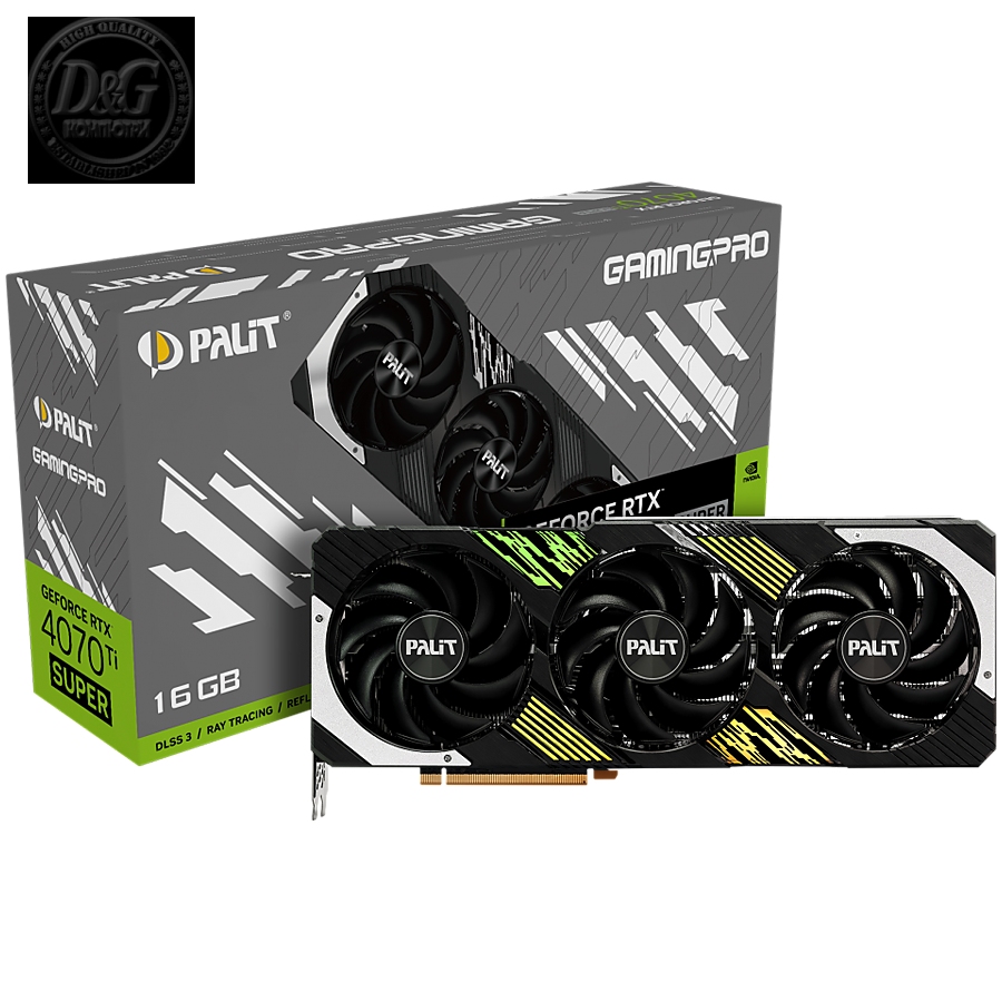 Palit RTX 4070Ti Super GamingPro 16GB GDDR6X, 256 bit, 1x HDMI 2.1a, 3x DP 1.4a, 3 Fan, 1x 16-pin power connector, recommended PSU 750W, NED47TS019T2-1043A