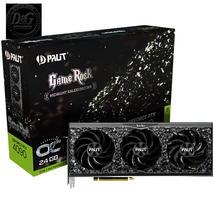 PALIT GeForce RTX 4090 GameRock OC 24GB GDDR6X 384bit, 1x HDMI 2.1a, 3x DP 1.4a, 3 Fan, 3x 8-pin pwr connector, 1000W, NED4090S19SB-1020G