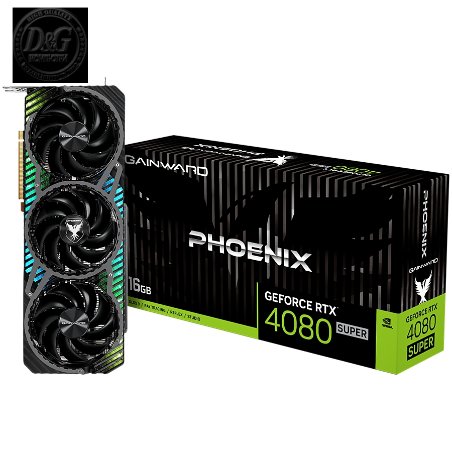 Gainward GeForce RTX 4080 SUPER Phoenix,  16GB GDDR6X, 256 bit, 1x HDMI 2.1a, 3x DP 1.4a, 3x fan, 1x 16-pin pwr connector, 850W, NED408S019T2-1032X