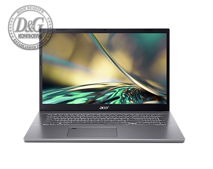 Acer Aspire 5, A517-53-57ZF, Intel Core i5-12450H (up to 4.40 GHz, 12MB), 17.3" FHD (1920x1080) IPS SlimBezel AG, 16GB DDR4 (2x8GB), 512GB PCIe NVMe SSD, Intel UMA, HD Cam, 802.11ax, BT 5.1, Backlit Kbd, No OS, Gray