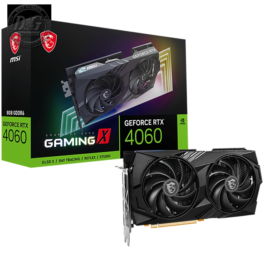 MSI Video Card Nvidia GeForce RTX 4060 GAMING 8G, 8GB GDDR6, 128bit, Boost: 2460 MHz, 3072 CUDA Cores, PCIe 4.0, 3x DP 1.4a, HDMI 2.1a, RAY TRACING, Dual Fan, 1x 8pin, 550W Recommended PSU, 3Y