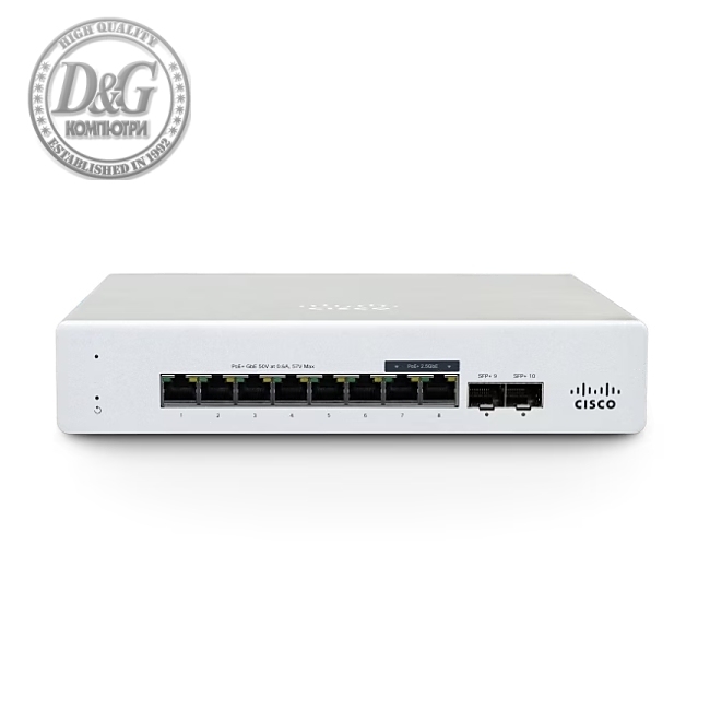 Cisco Meraki MS130-8X Cloud Mgd. 6GE + 2x(2.5GE) 120W PoE Switch