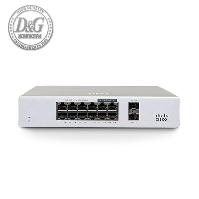 Cisco Meraki MS130-12X Cloud Mgd. 8GE + 4x(2.5GE) 240W PoE Switch