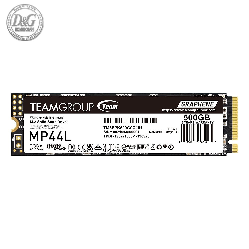 TEAM SSD MP44L 500GB M2 PCI-E