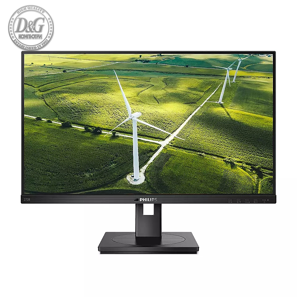 Philips 272B1G, 27" IPS WLED, 1920x1080@75Hz, 4ms GtG, 250 cd/m2, 1000:1, 50M:1 DCR, Adaptive Sync, FlickerFree, Low Blue Mode, 2Wx2, Tilt, Height Adjust, Pivot, Swivel, D-SUB, DVI, HDMI, DP, USB hub