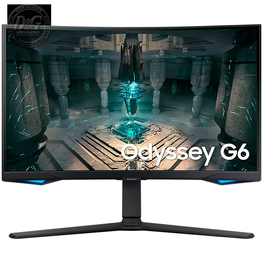 Smart LED Монитор Samsung LS27BG650EUXEN / 27" / Odyssey G6 Smart / Curved VA 1000R / 240 Hz / 1 ms GTG / 2560x1440 / 350 cd/m2 / 2500:1 / Flicker Free / FreeSync Premium Pro / DP 1.4 / 2xHDMI 2.1 / 2xUSB / Wi-Fi / BT / Speakers / Tizen / Blac